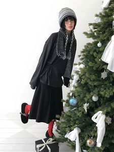 MULTI-BUTTON STRIPE LONGSLEEVE (gray / black)