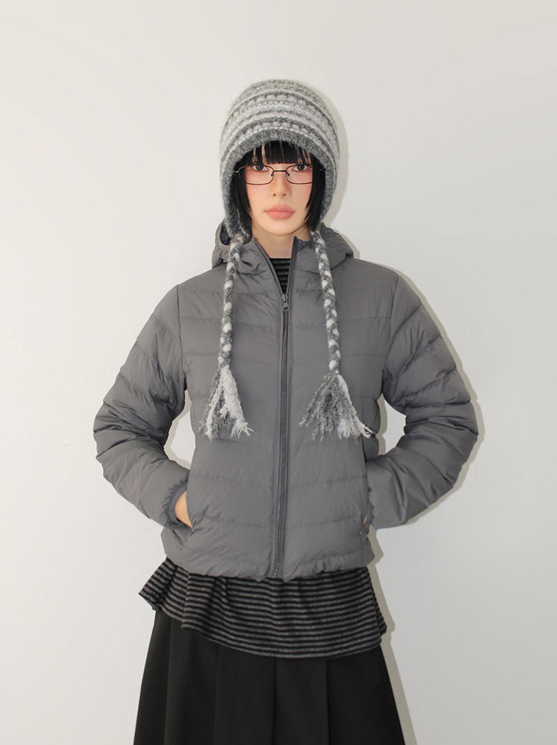 SLEEK HOODED PADDED JACKET (3color)