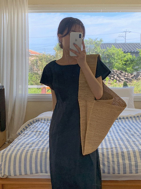 素色連身丹寧洋裝