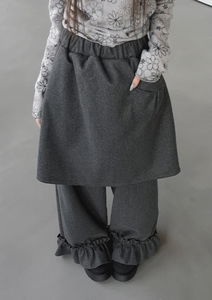 コンスレイヤードフリルスカートパンツ