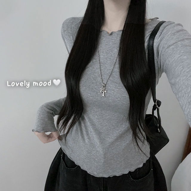 베이프릴스판슬림핏기모긴팔티셔츠(4color)