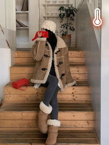 Maybe Tteokbokki Poggle Shearling Fur Jacket