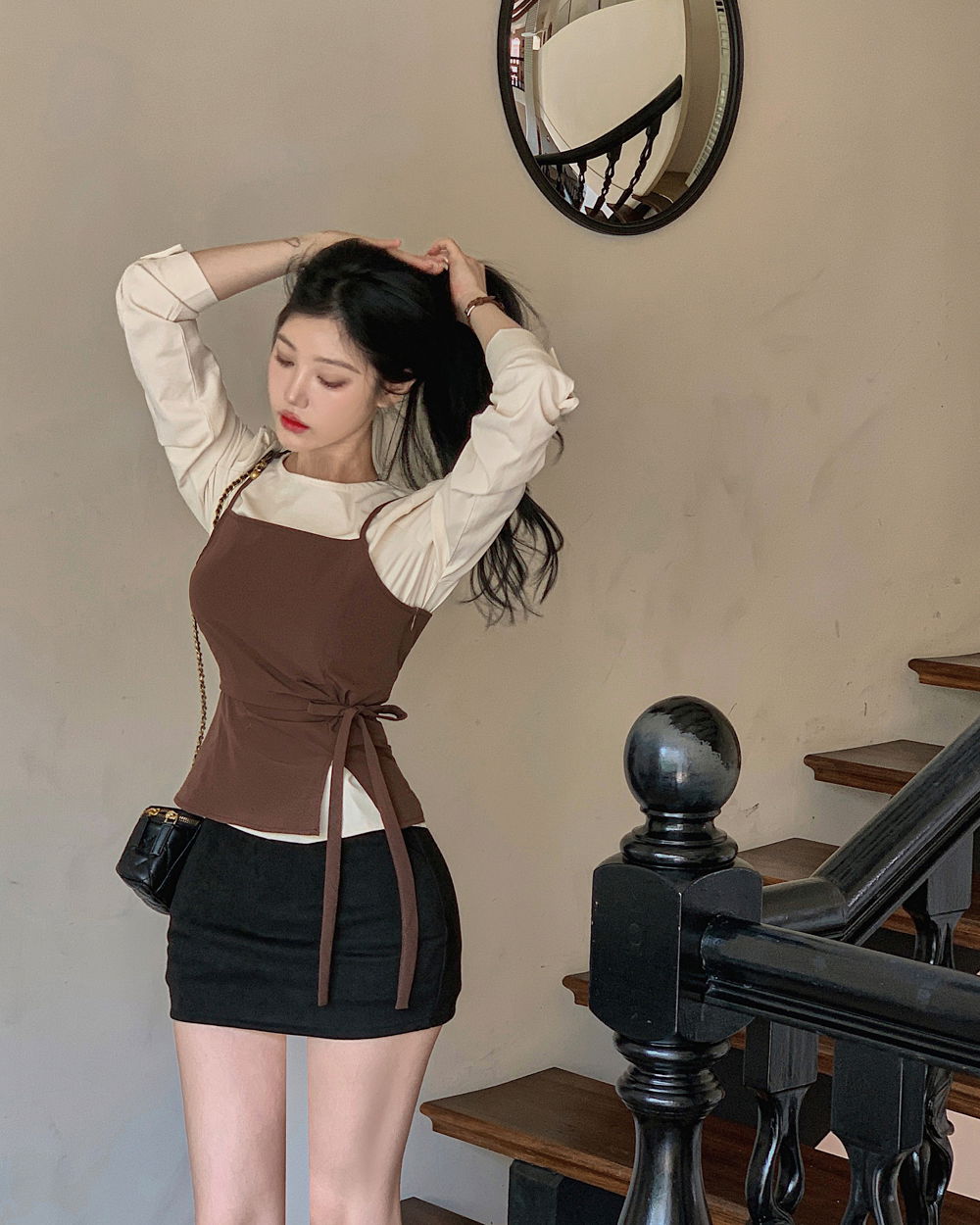 미니 스커트 모델 착용 이미지-S1L31