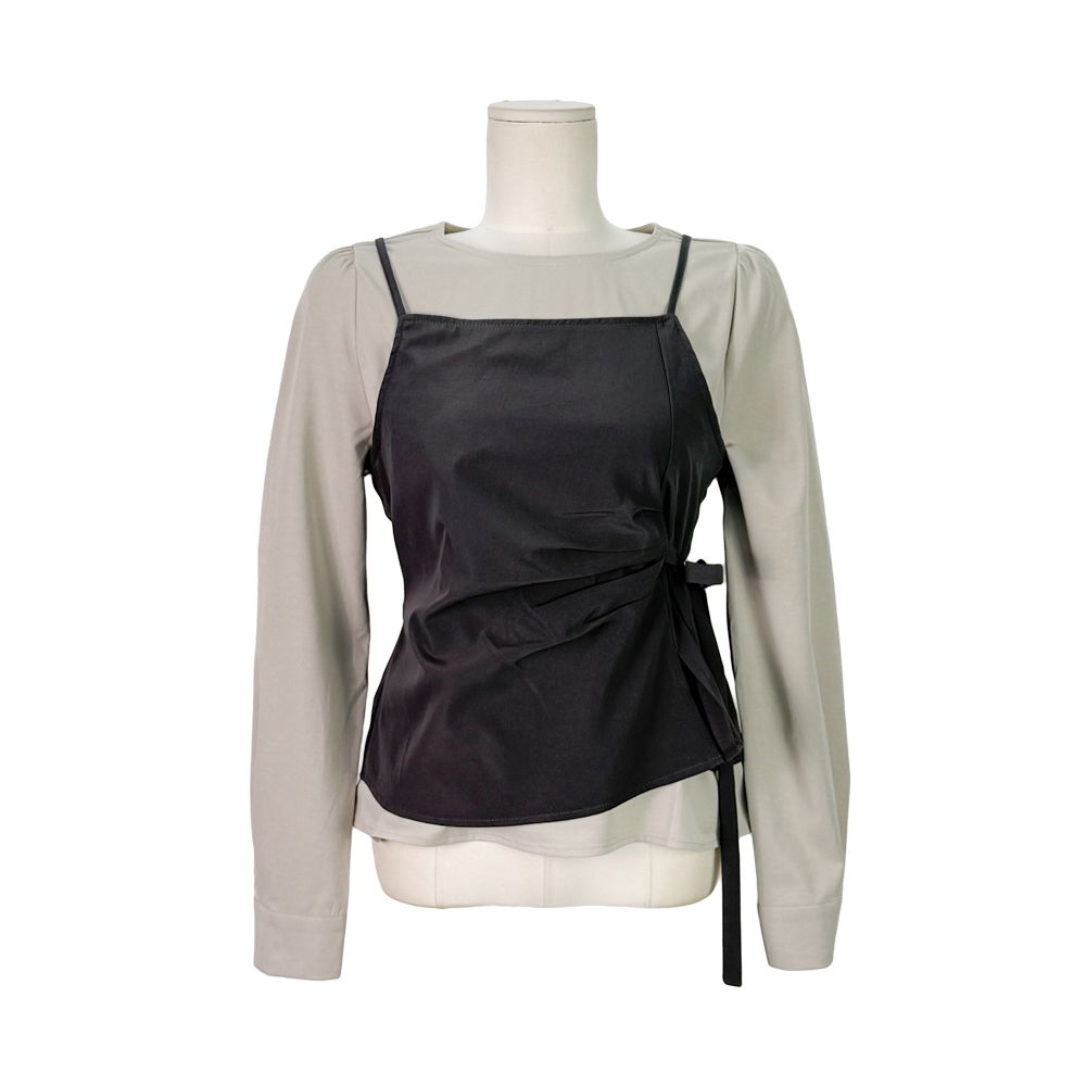 긴팔 티셔츠 차콜 색상 이미지-S1L86