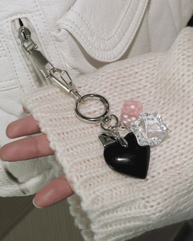 可愛骰子愛心冰塊掛件鑰匙圈