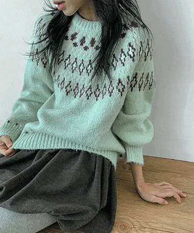 Lene Nordic Round Neck Overfit Knitwear