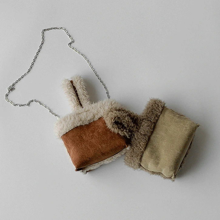 Mink color block mini tote bag