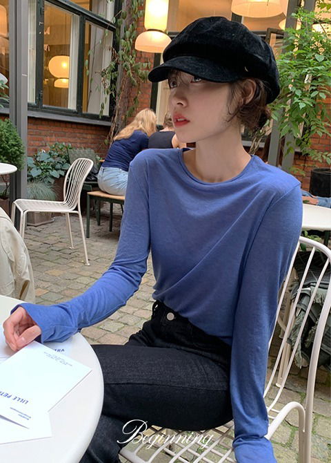 [2만장돌파][MADE]푸딩 슬림 시스루 티셔츠 (12color)