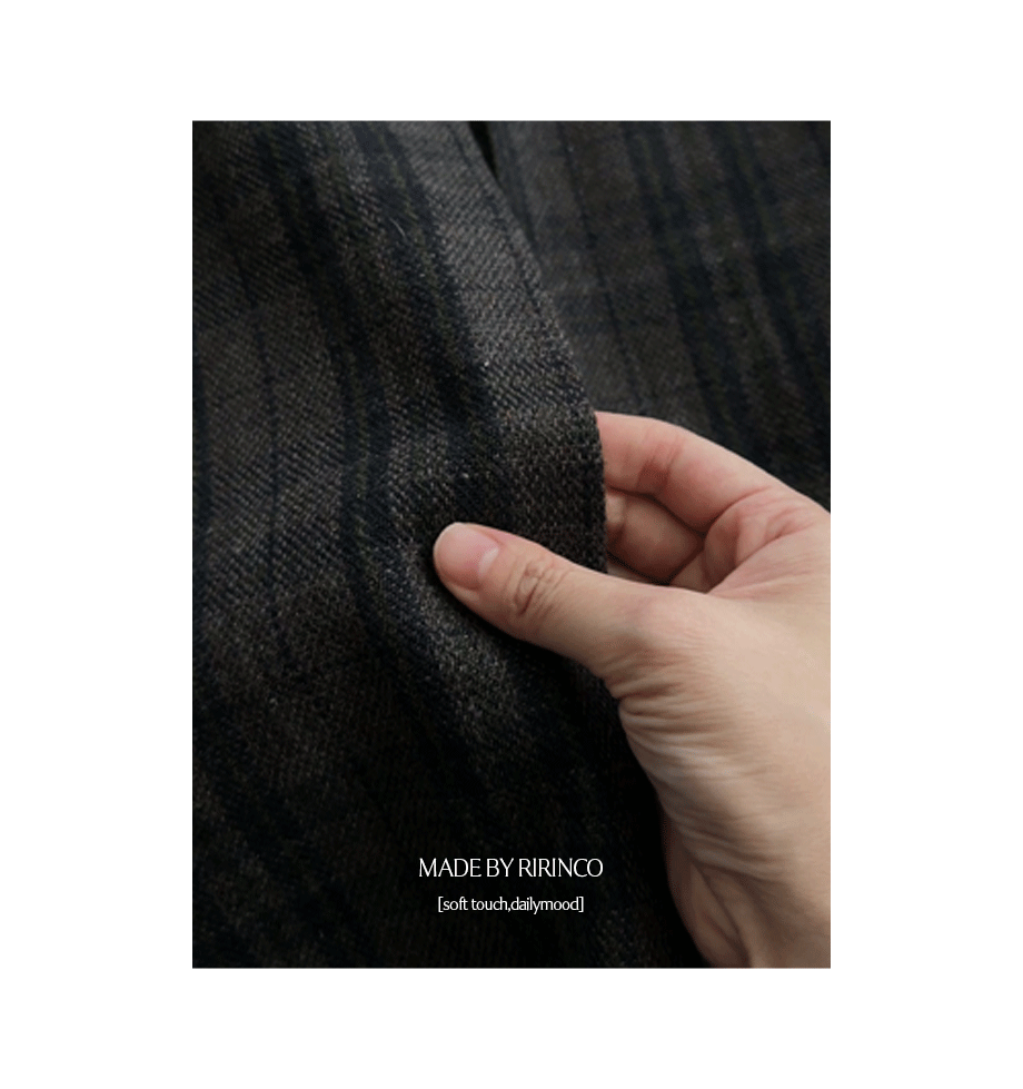 리리앤코 스누이벤 울 체크 맞주름 스퀘어넥 뷔스티에 롱 원피스 