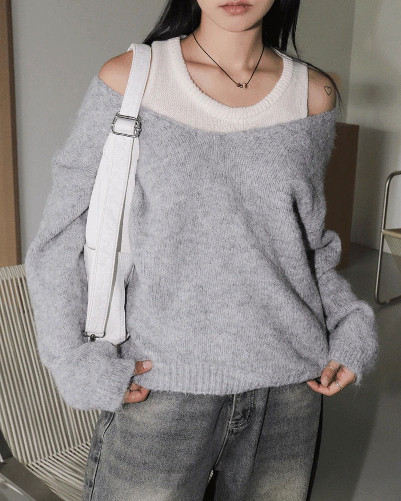 Shuren V-Neck Knitwear Sleeveless Set 套装