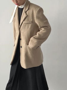 Twill wool single overfit jacket