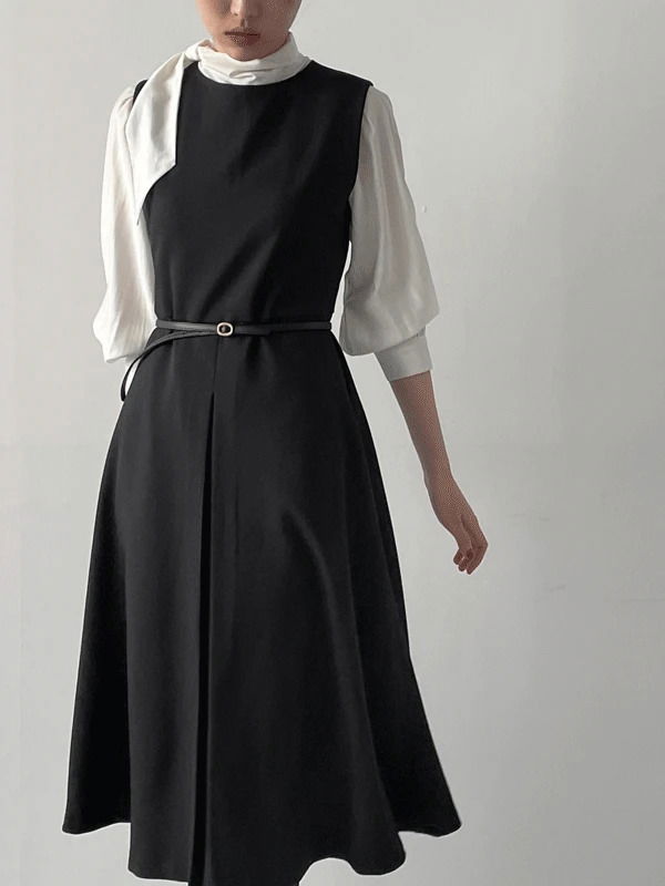 Bless Flare Sleeveless Long One Dress 连身裙