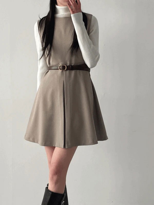 Bless Flare Sleeveless One- Dress 迷你短洋裝