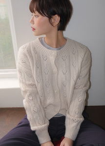 리프 아일렛 니트 가디건 (2color)