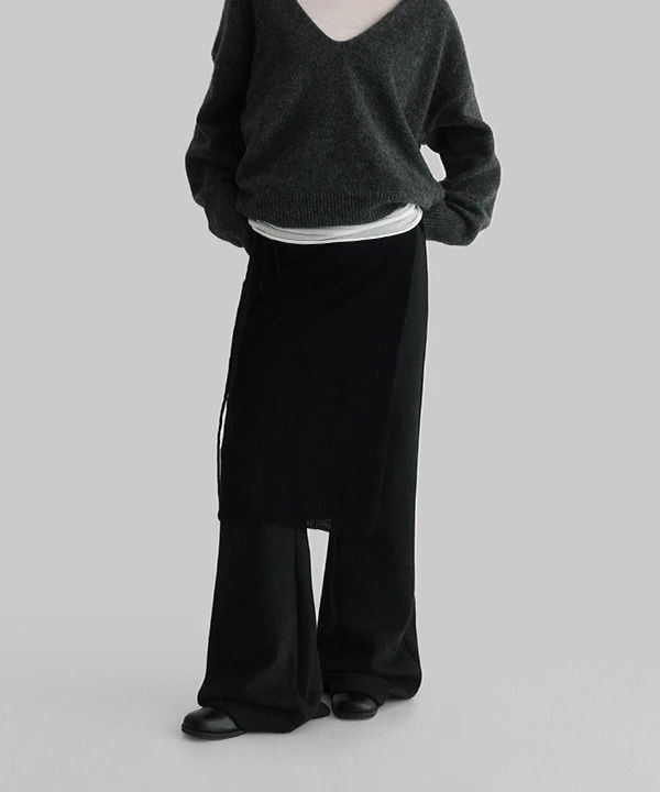 Toire banding Fleece-lined Flared pants