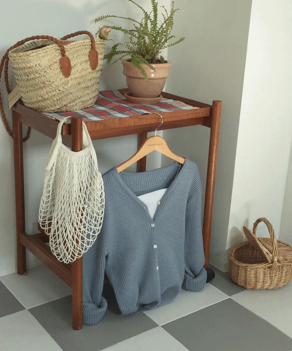 Ribbed V-Neck Knitwear Cardigan