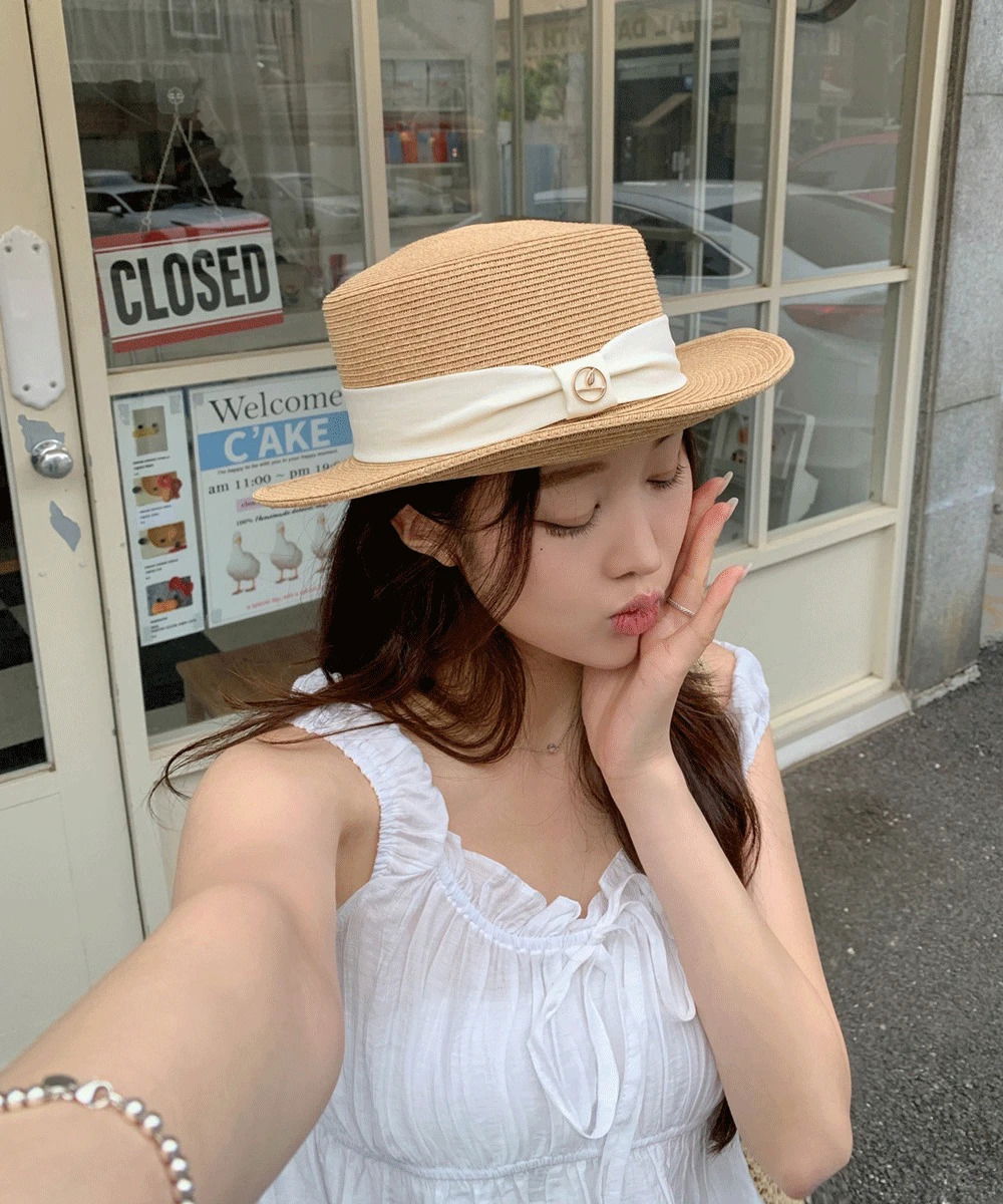 Ribbon Raffia Fedora Straw Hat Paper Crown Bucket Hat Bucket Hat Resort Look Vacation Look Vacation Item
