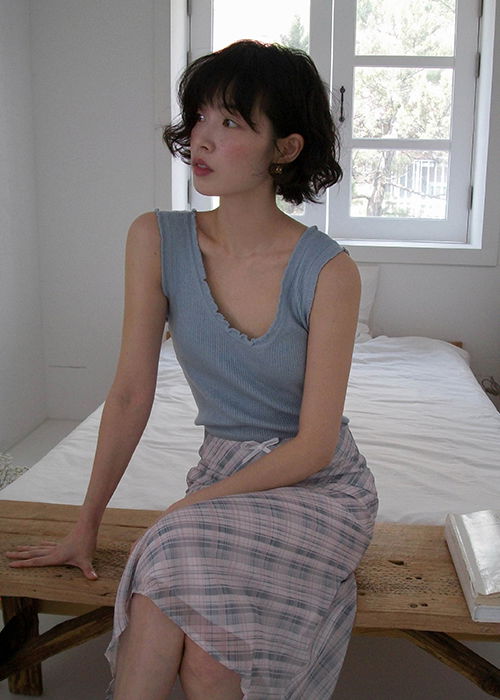 프릴 골지 니트 나시 (3color)