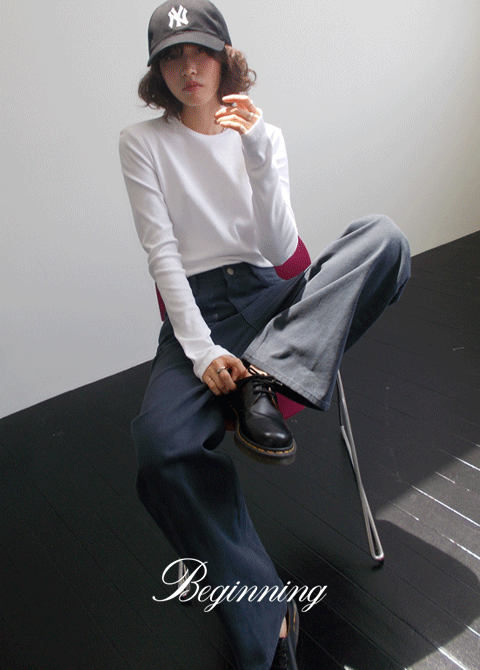 [MADE]베이스 세미와이드 코튼 팬츠