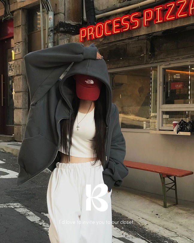 Noah loose fit two-way hooded zip-up