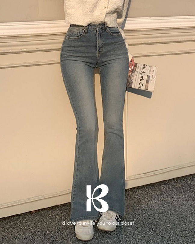 Kate Vintage Washing Bootcut Denim Pants