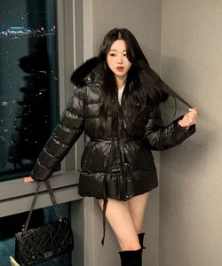 フード&ファー取り外し可能 ミンクファーフードベルトパディング