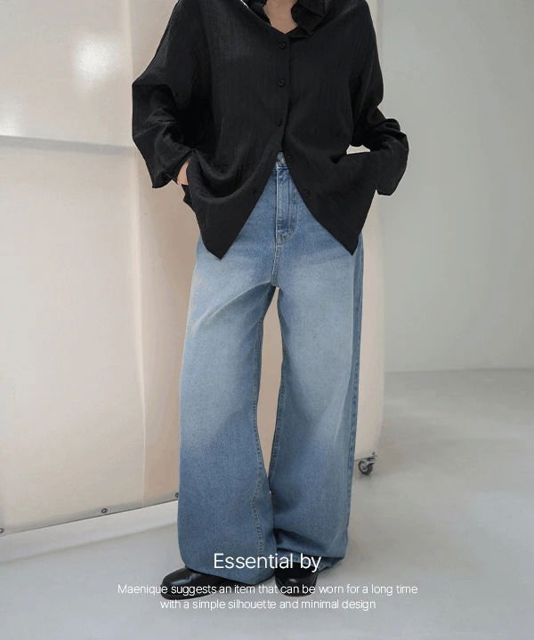 リバスウォッシュワイドデニムパンツ