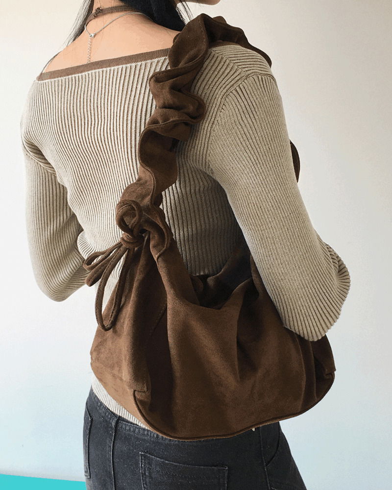 Miel suede shirring ribbon shoulder bag 肩背包