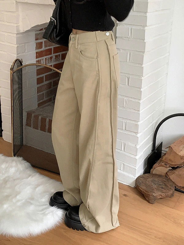 르멘 코튼 커브드 와이드 팬츠 (숏/베이직/롱ver)(4color) (인기상품 배송지연)