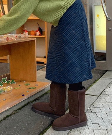 Le Tazen Real Leather Long Ugg Boots