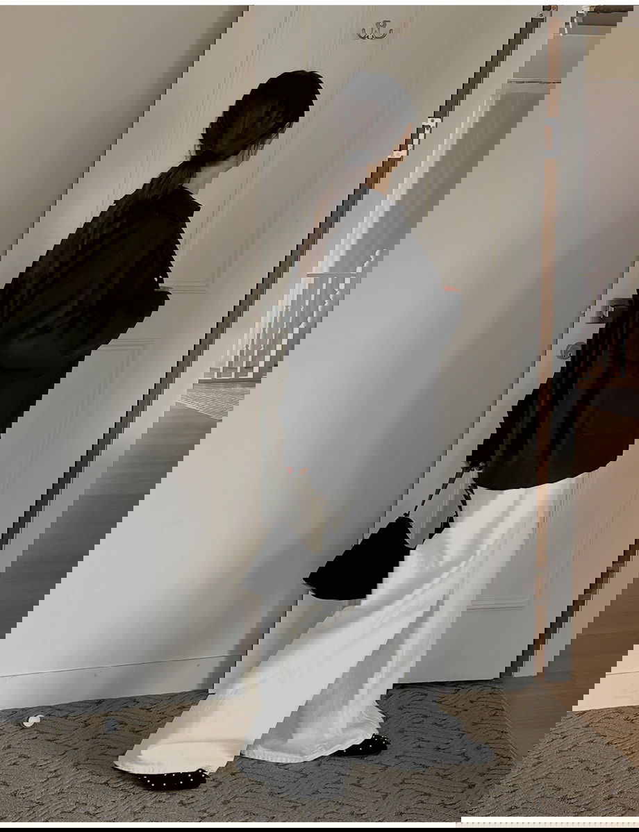 리리앤코 오벨니아 오픈카라 루즈핏 브이넥 니트 가디건