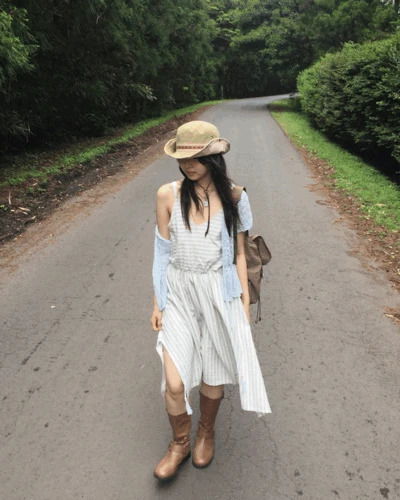 Naive slit long one Dress