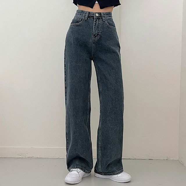 애쉬블루데님와이드팬츠