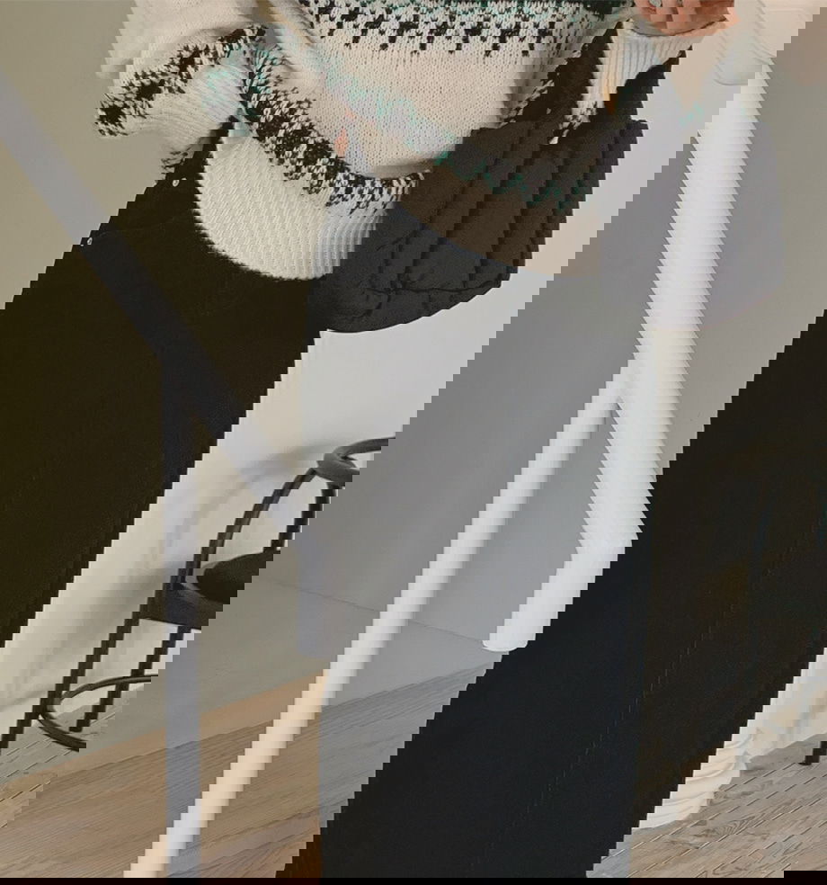 리리앤코 리번트 스판 속기모 히든밴딩 트임 롱 스커트