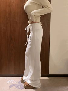 Bandy String Wide Flared Spandex Training Fleece-lined Pants (3 Colors)