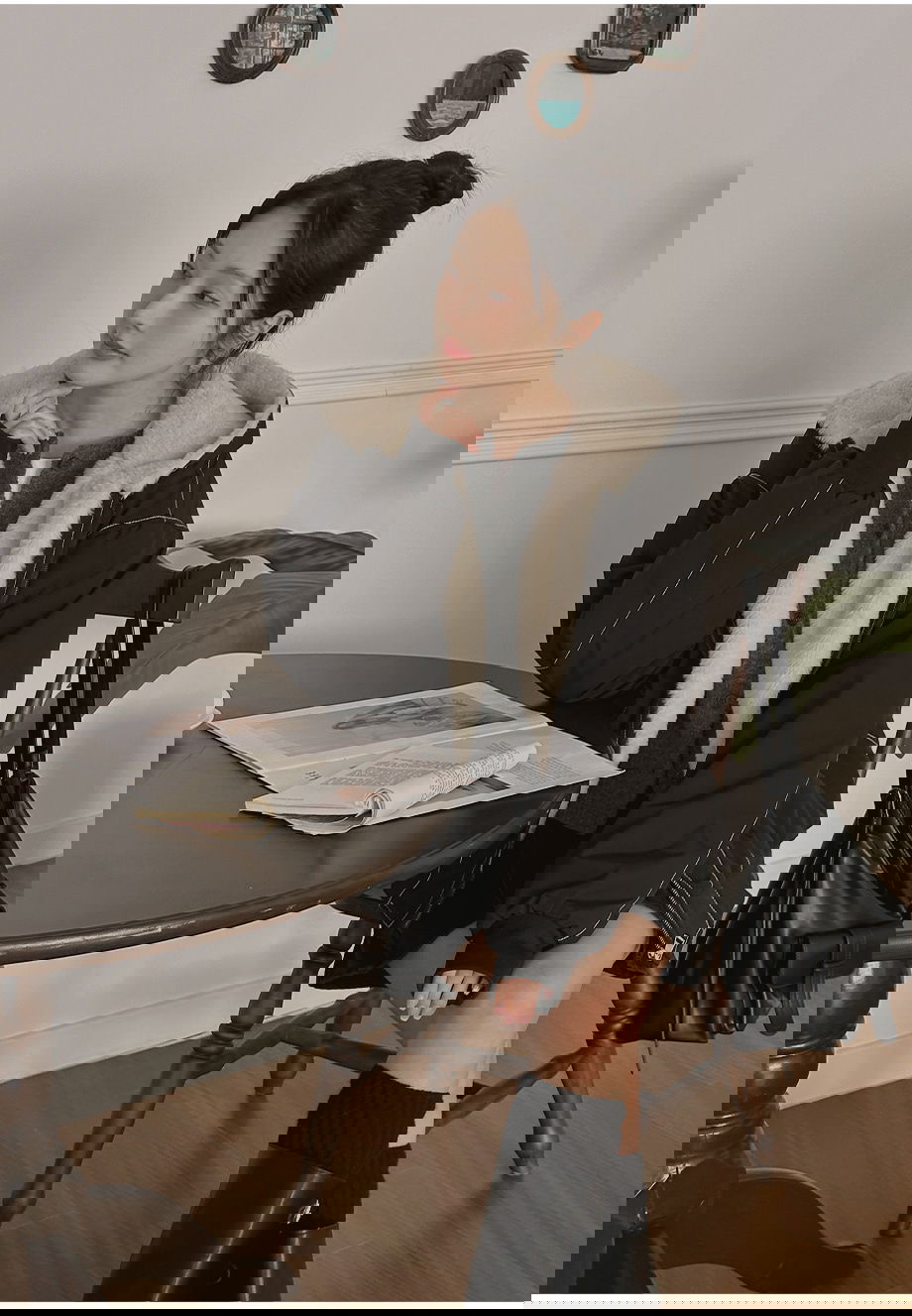 리리앤코 루프지앤 스티치 퍼 후드 점퍼