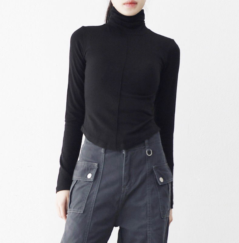 마벨 절개 폴라 티셔츠