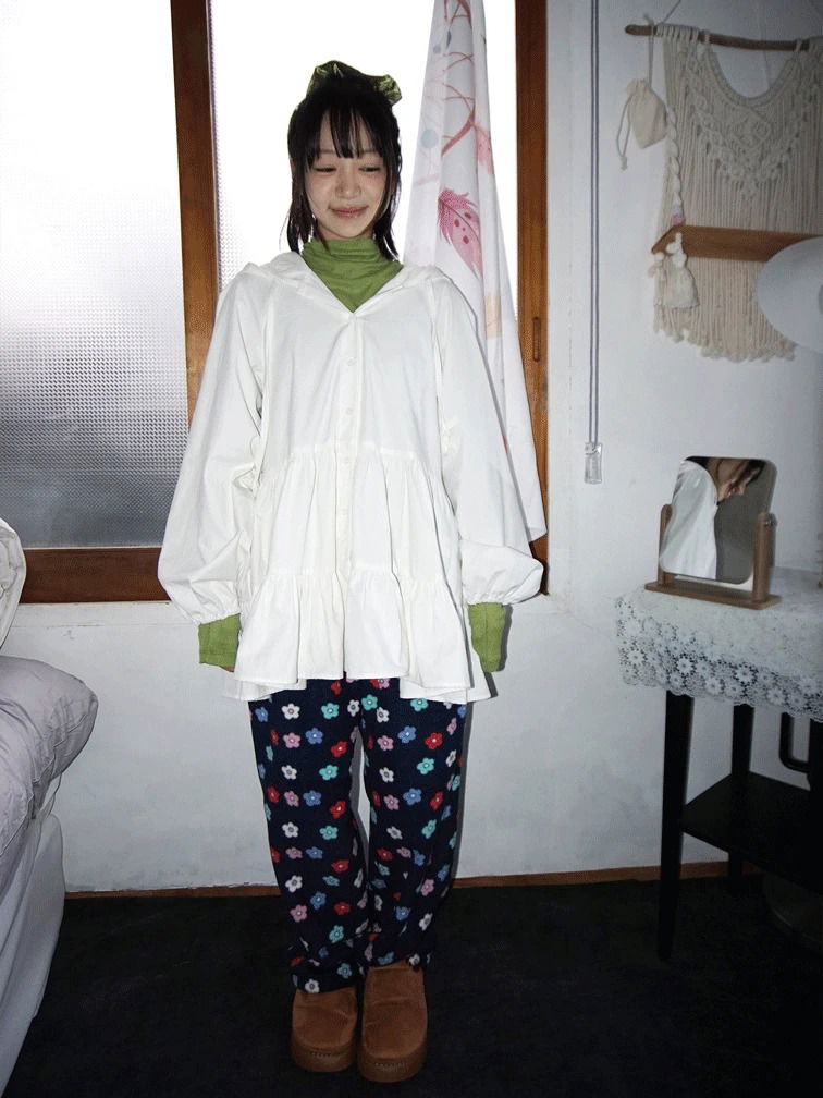 후드 티어드 미니 OP