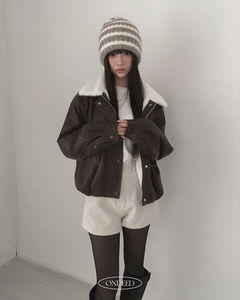 초닝 스트라이프 도톰 비니