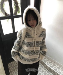 라슨 노르딕 바라클라바 니트 세트 (3color)