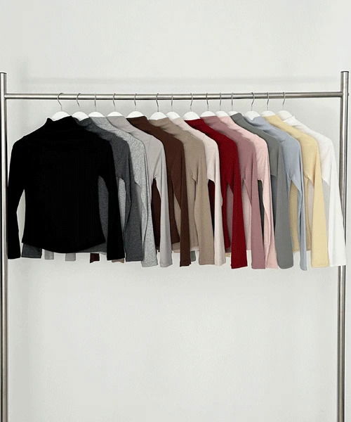 루안다 베이직 심플 쫀쫀슬림 폴라 티셔츠 14color