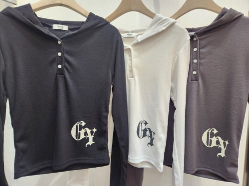 GY 나염 후드 티셔츠