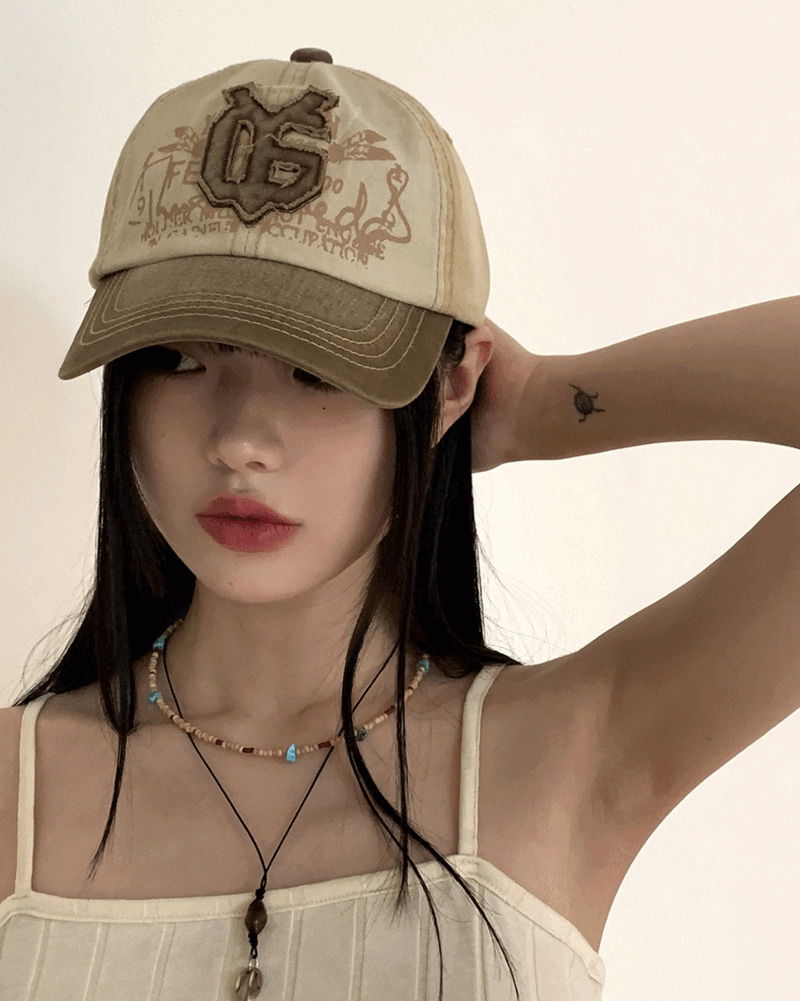 Cornil y2k Faded Embroidery Patch Color Matching Ball Cap Hat