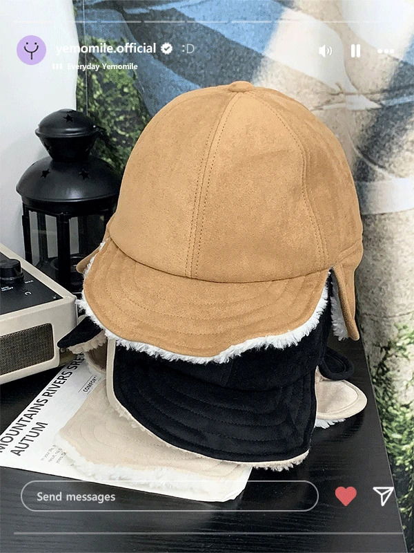 미유 스웨이드 이어플랩 캡