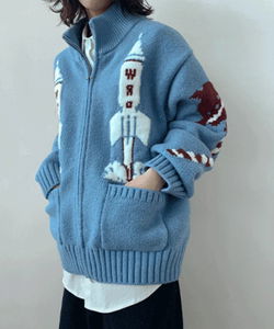 포레인 코위찬 오버핏 니트 집업