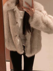 (겨울신상/연말룩) 밍크 카라 퍼자켓 (2color)