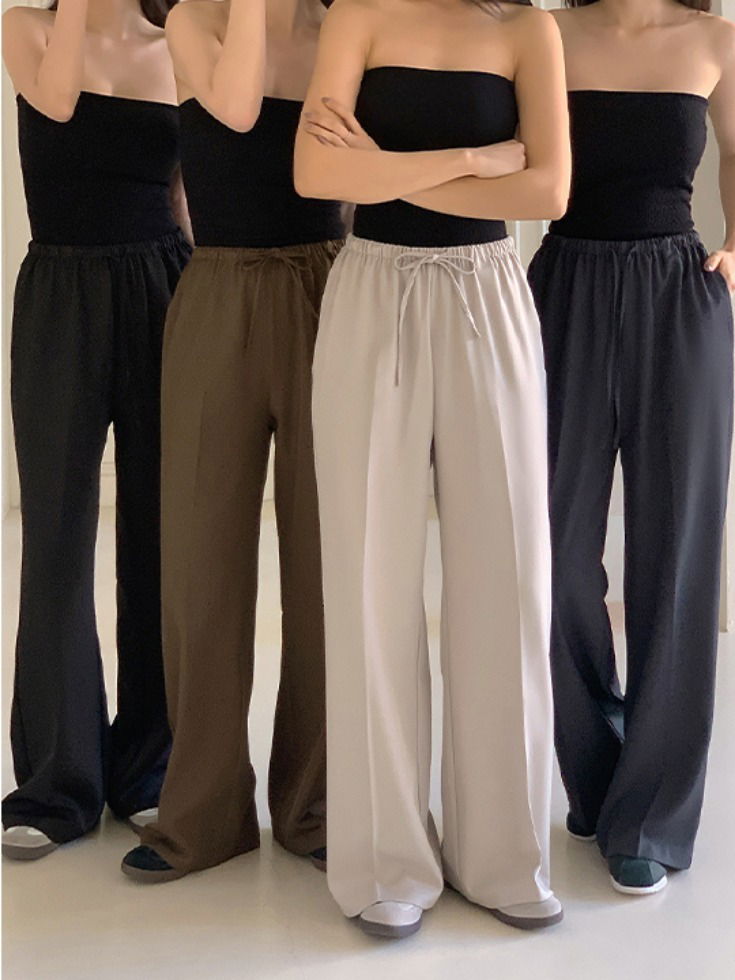 Obnitian Banding String Wide Pants 长裤