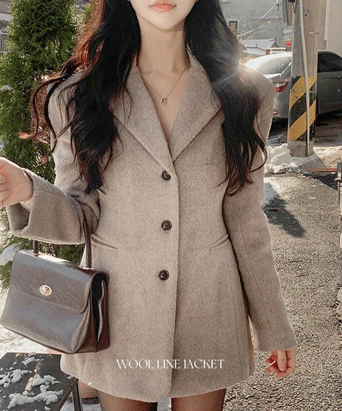 리턴 윈터 울 라인 자켓 (울50%)