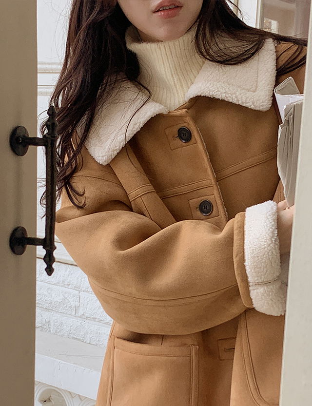 Half-Prin Suede Half Shearling Jacket 85516