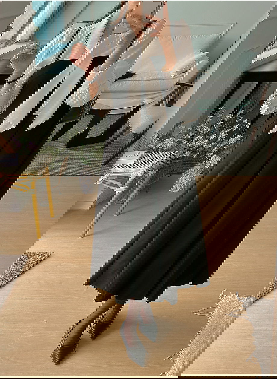 리리앤코 (끈조절) 포레스니 뷔스티에 플리츠 롱 원피스